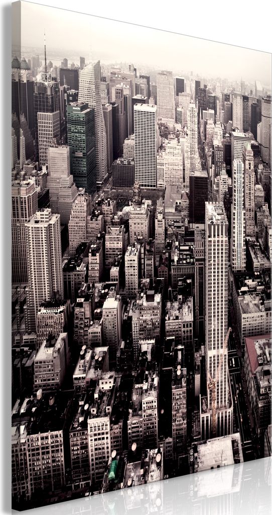 Italienischer Leinwand Leinwandbild - Manhattan In Sepia (1 Part) Vertical 60x90 cm Städte d-B-0241-b-a