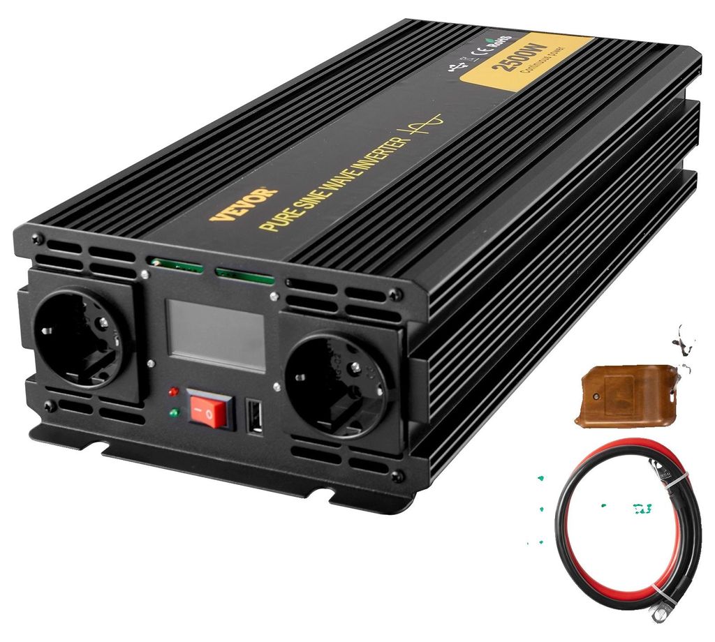 VEVOR Invertor s čistou sínusovou vlnou, 2500 W, menič, DC Obrázok produktu 