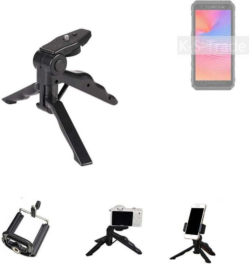 K-S-Trade Stativ Tisch-Ständer Dreibein Handy-Stativ Ständer kompatibel mit Ulefone Power Armor X11 Pro Mini-Stativ Smartphone Tripod Handy-Stativ