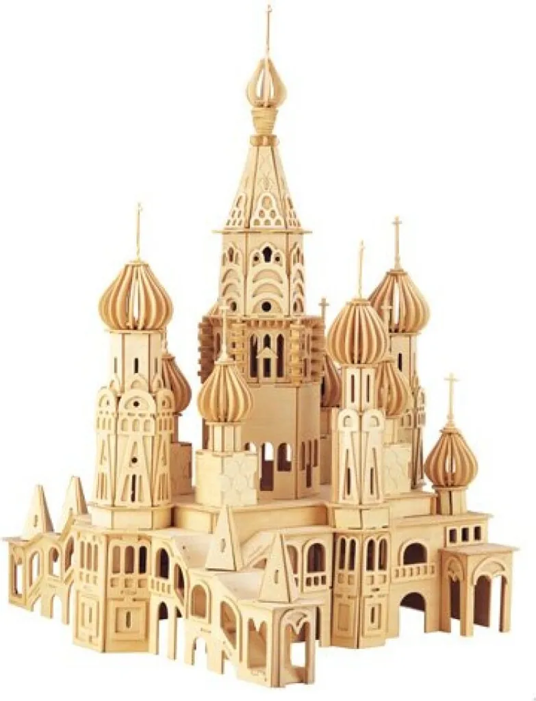 Puzzle 3D Bois Temple Saint-Pétersbourg solide sans colle ni outils