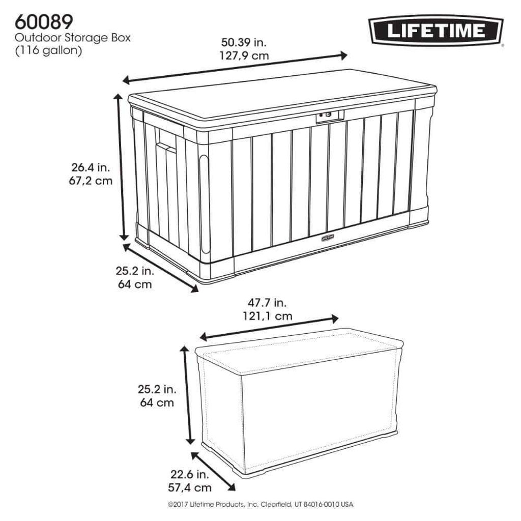 Lifetime Plastikowa Skrzynia Ogrodowa 440 L Skrzynia na Zdjęcie produktu 