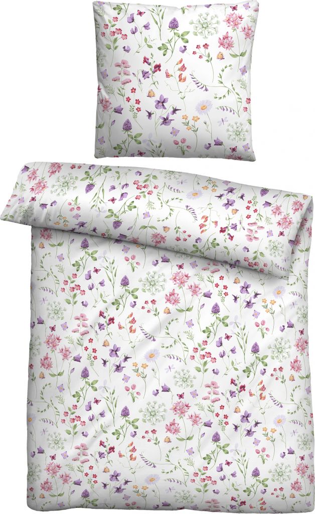 Biberna Garnitur Linon 135x200 cm + 80x80 cm, weiss Produktbild 