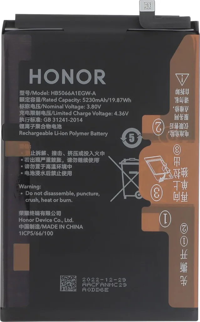 Batterie pour Honor X7a Réparer Autonomie Faible 5230mAh Li-Polymer