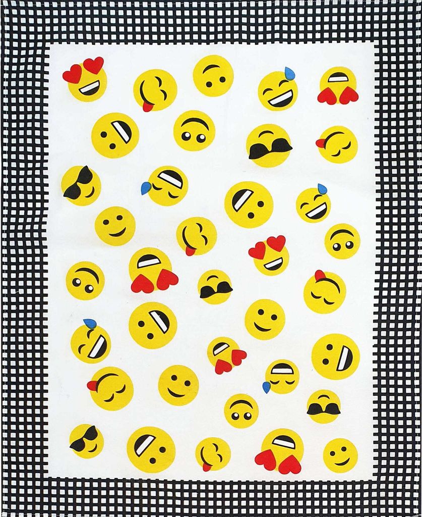 Torchon de cuisine 100 % coton, motifs émoticônes, 50 x 64 Image du produit 