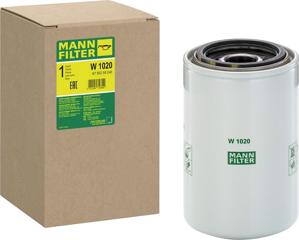 Ölfilter MANN-FILTER W 1020 Anschraubfilter