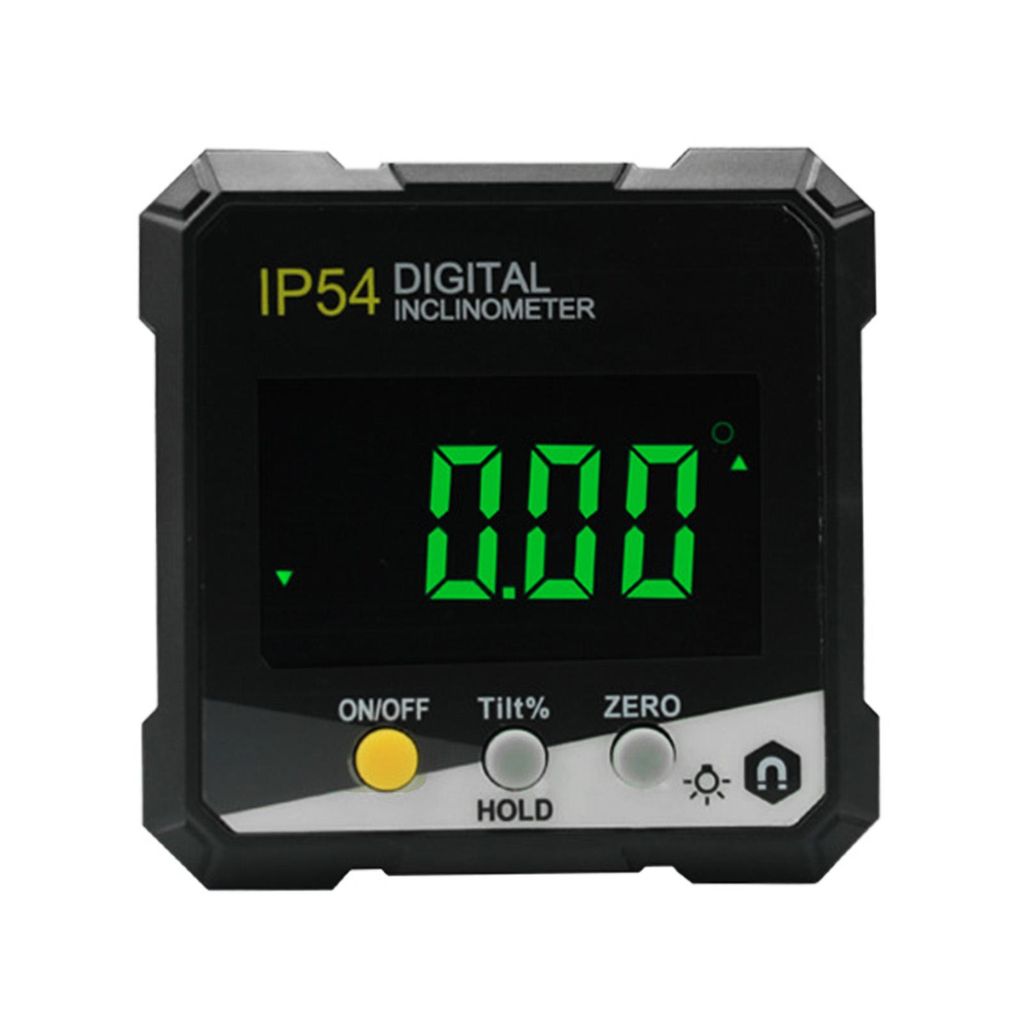 Digitaler Neigungsmesser 4x90° Messung IP54 LCD-Bildschirm Magnetische Digitalanzeige Winkelmesser Messgerät Gelb DLW30D
