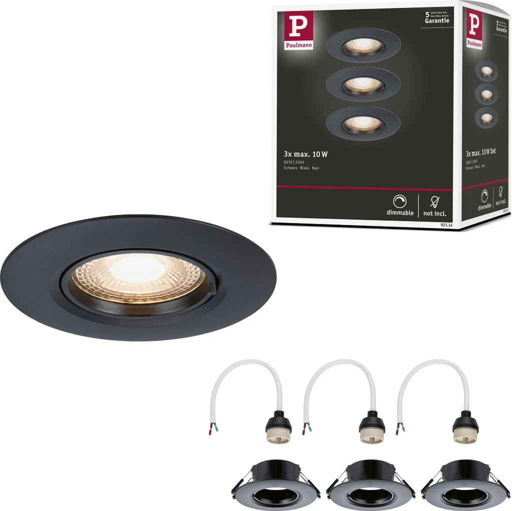 Faretti Paulmann Rigidi Set 3 Pezzi | Design Minimal Incasso 230V