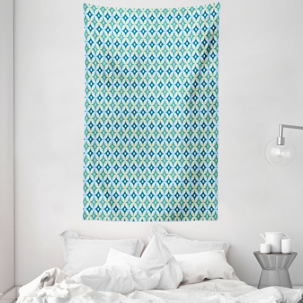 ABAKUHAUS Mitte des Jahrhunderts Wandteppich und Tagesdecke, Vintage Lattice aus Weiches Mikrofaser Stoff Waschbar ohne Verblassen Digitaldruck, 14...