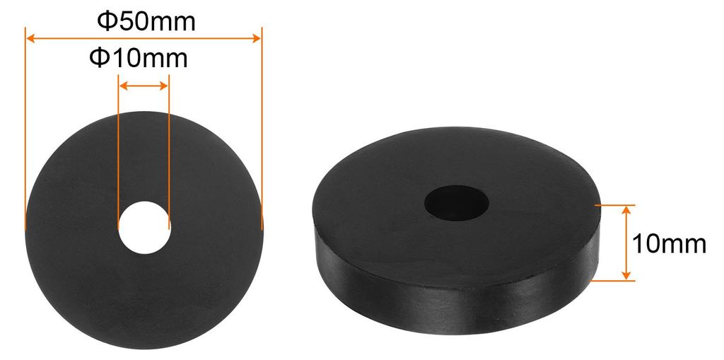 8Stk Gummi Unterlegscheiben Gummi Abstandshalter 50mm AD 10mm ID 10mm Dicke Neoprene Runde Schwingungsd?mpfer Pads Isolator Buchsen Distanzhš¹lse...