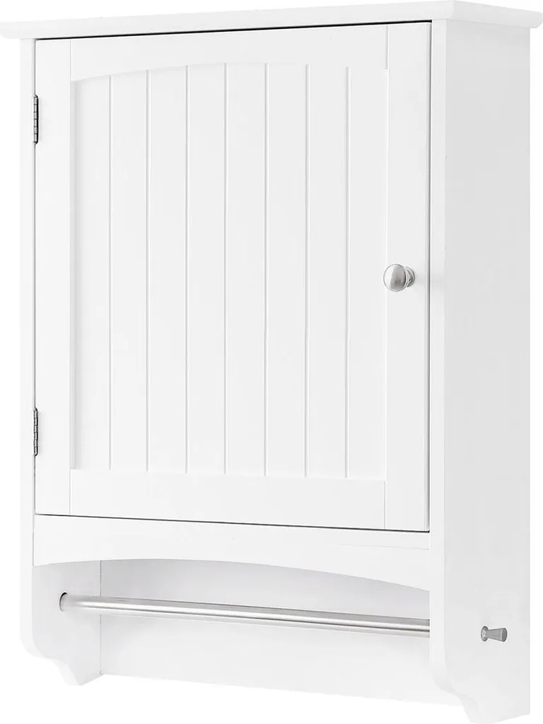 Armoire murale avec porte-serviettes intégrés en bois blanc pur Loft
