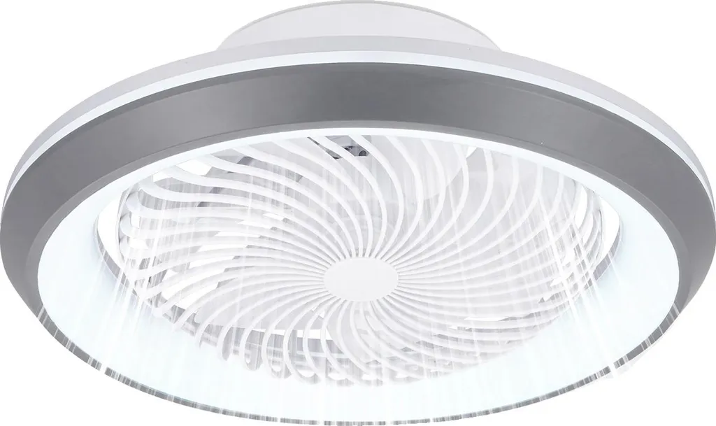 Ventilateur de plafond avec éclairage LED gris 75W et télécommande