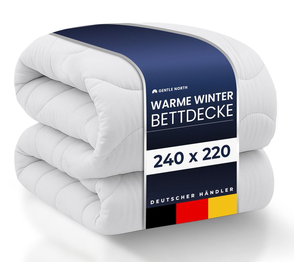 Warme Winterdecke 240x220 als Schlafdecke - Bettdecke für Allergiker geeignet - Weiche Steppdecke - Besonders Flauschig & waschbar bei 60°