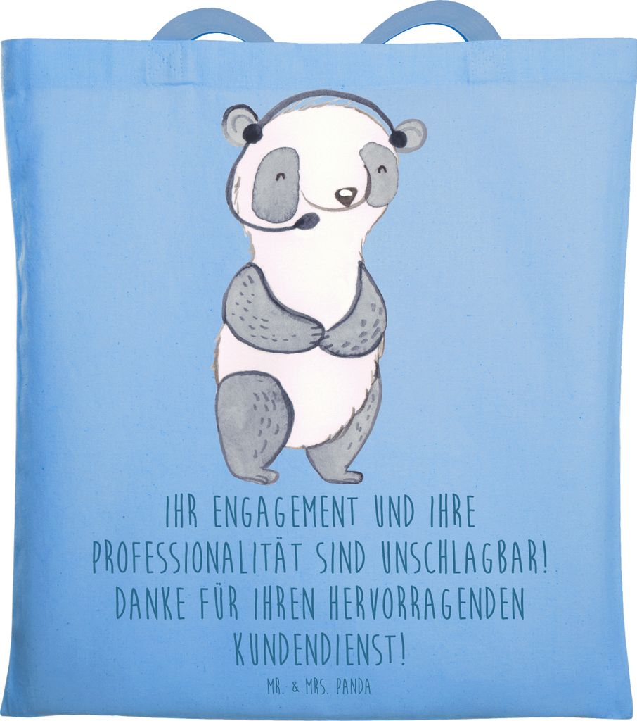 Mr. & Mrs. Panda totebag Kundendienstmitarbeiter Held - Sky Blue - Geschenk, harte Arbeit, Einkaufstasche, Tote Bag, Wertschätzung, liebevolle Ges...