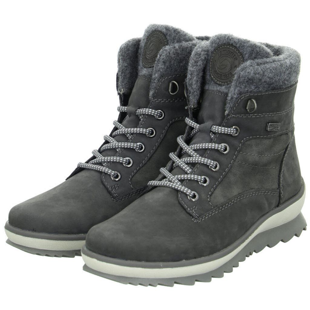 Remonte Schnürstiefel Damen Leder und Synthetik Grau Größe: Produktbild 
