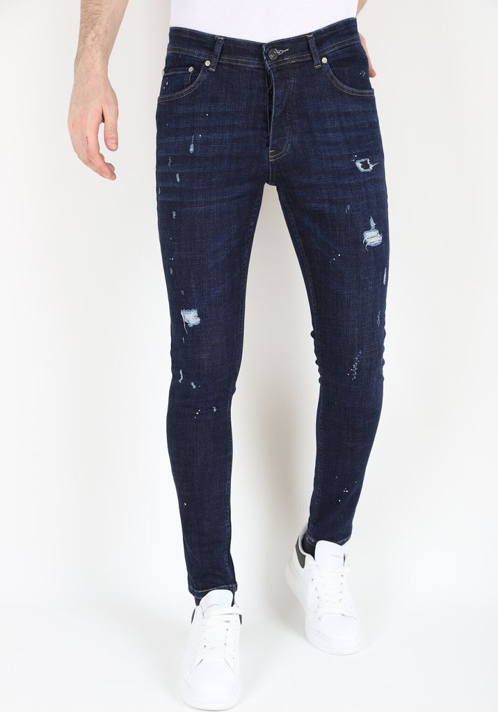 Blaue Denim Jeans Slim Mit Löchern - 36