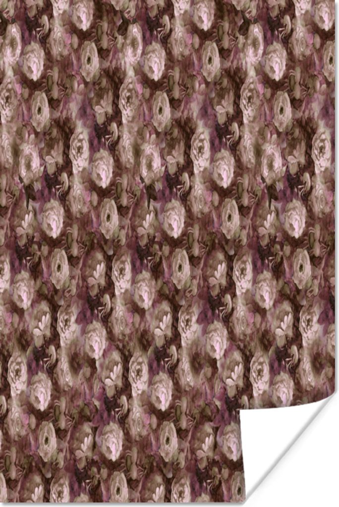 MuchoWow Poster Blumen - Rosen - Pastell 60x90 cm - Wanddekoration