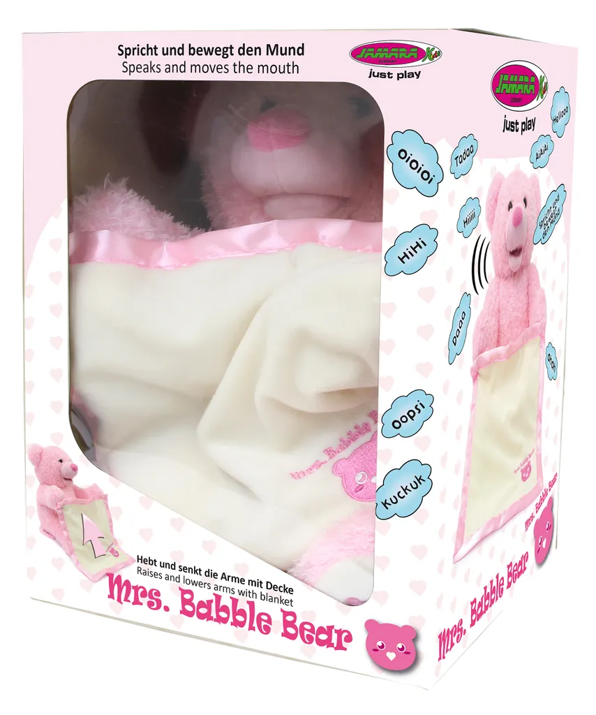 Doudou Interactif Rose Jamara Mr. Babble Bear - Cadeau Éveil Bébé