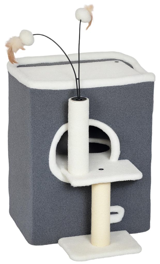 PawHut Kraboom, 58 cm. Kleine katten toren met hol, 3 Productafbeelding 