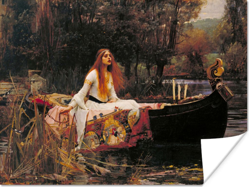 MuchoWow Poster Die Dame von Shalott - Gemälde von John William Waterhouse 80x60 cm - Kunst für zu Hause