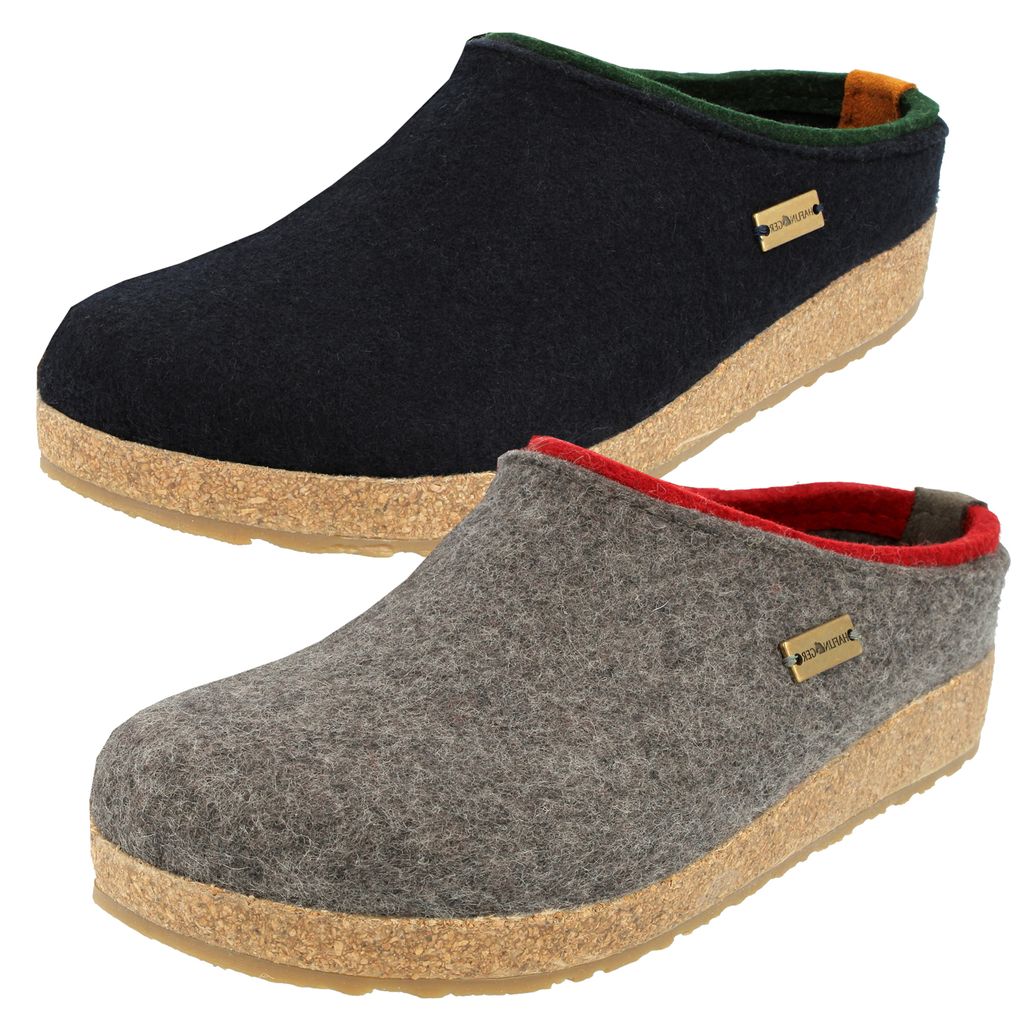 Haflinger Damen Herren Hausschuh Pantoffel Grizzly Kris 711056, Größe:40 EU, Farbe:Grau