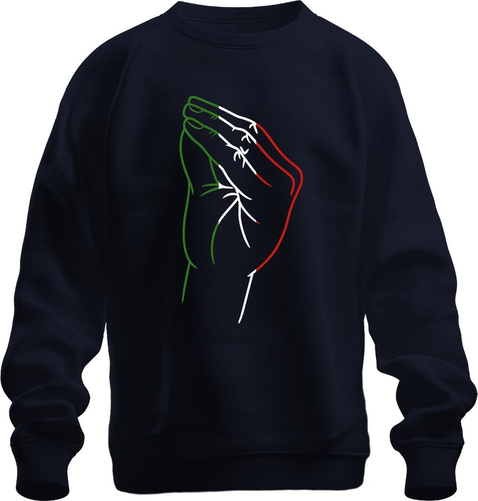 Italien Betende Hände Flagge Gebet Glauben Christlich Katholisch Uni Sweatshirt Pullover, Navy, L