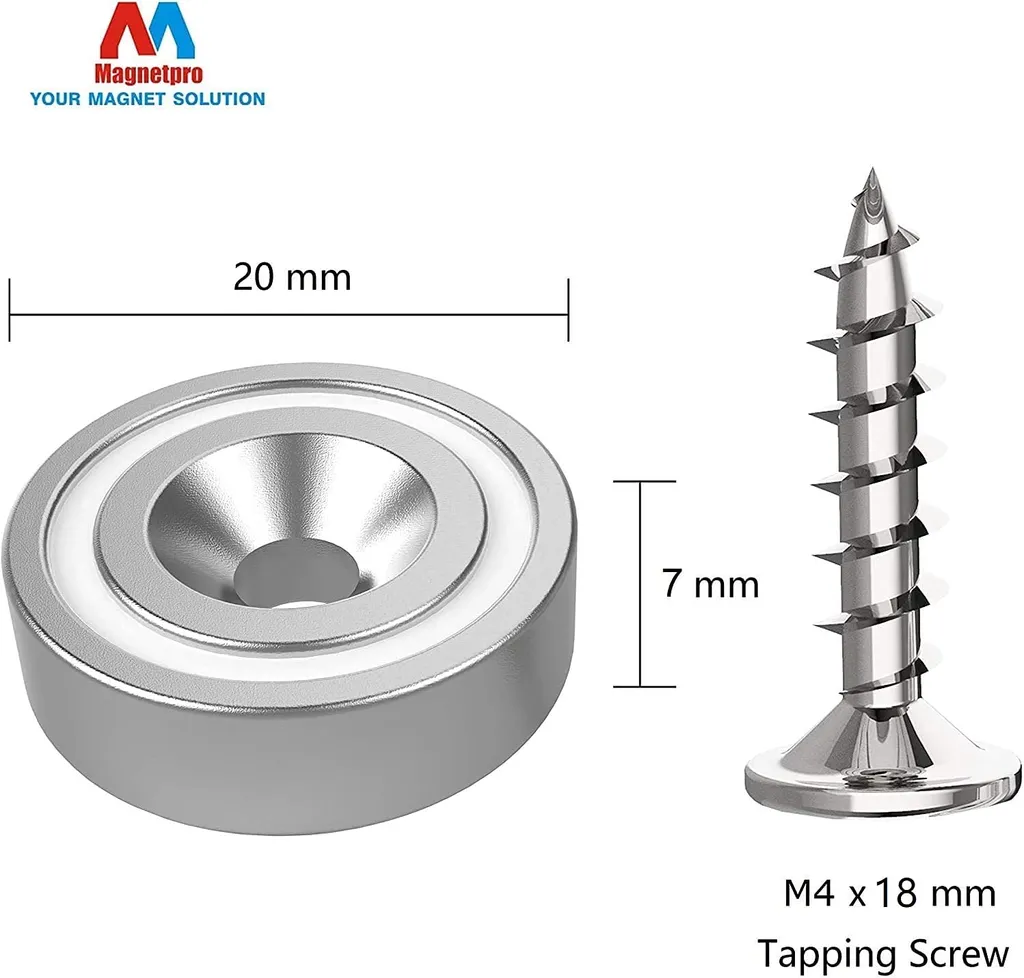 Aimants en Pot avec Vis pour Fixation Murale Lot de 12 Magnetpro