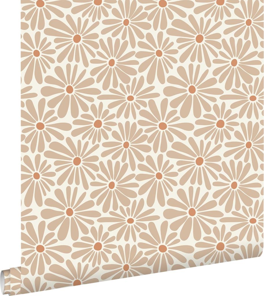 ESTAhome Tapete Gänseblümchen Beige 53 cm x 10.05 m
