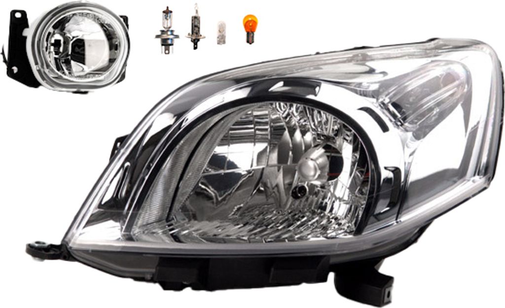 Johns, Scheinwerfer Halogen passend für Citroen Nemo 02/2008 - ab H4 Li.+Nebel+Leuchtm. 1353198080 1618046480 1622960180 6205AZ 1356651080 6206K0 ...