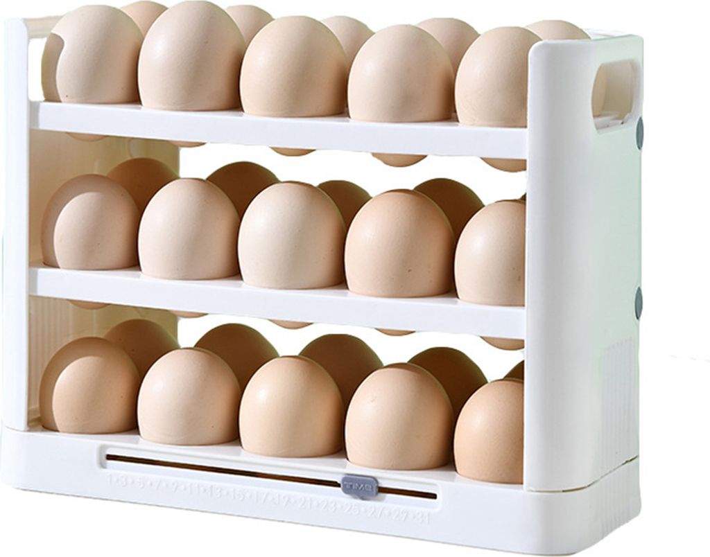 Eier-Aufbewahrungsregal, mehrschichtig, lebensmittelecht, glatte Kante, großes Fassungsvermögen, mit Griff, platzsparend, gratfrei, drehbar, Eier...