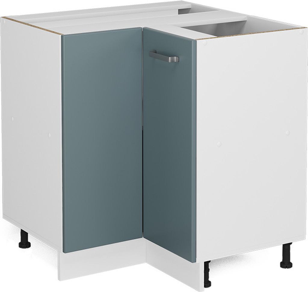Eckunterschrank Vicco R-Line Blau-Grau 75.6 cm ohne Arbeitsplatte, Model 41209