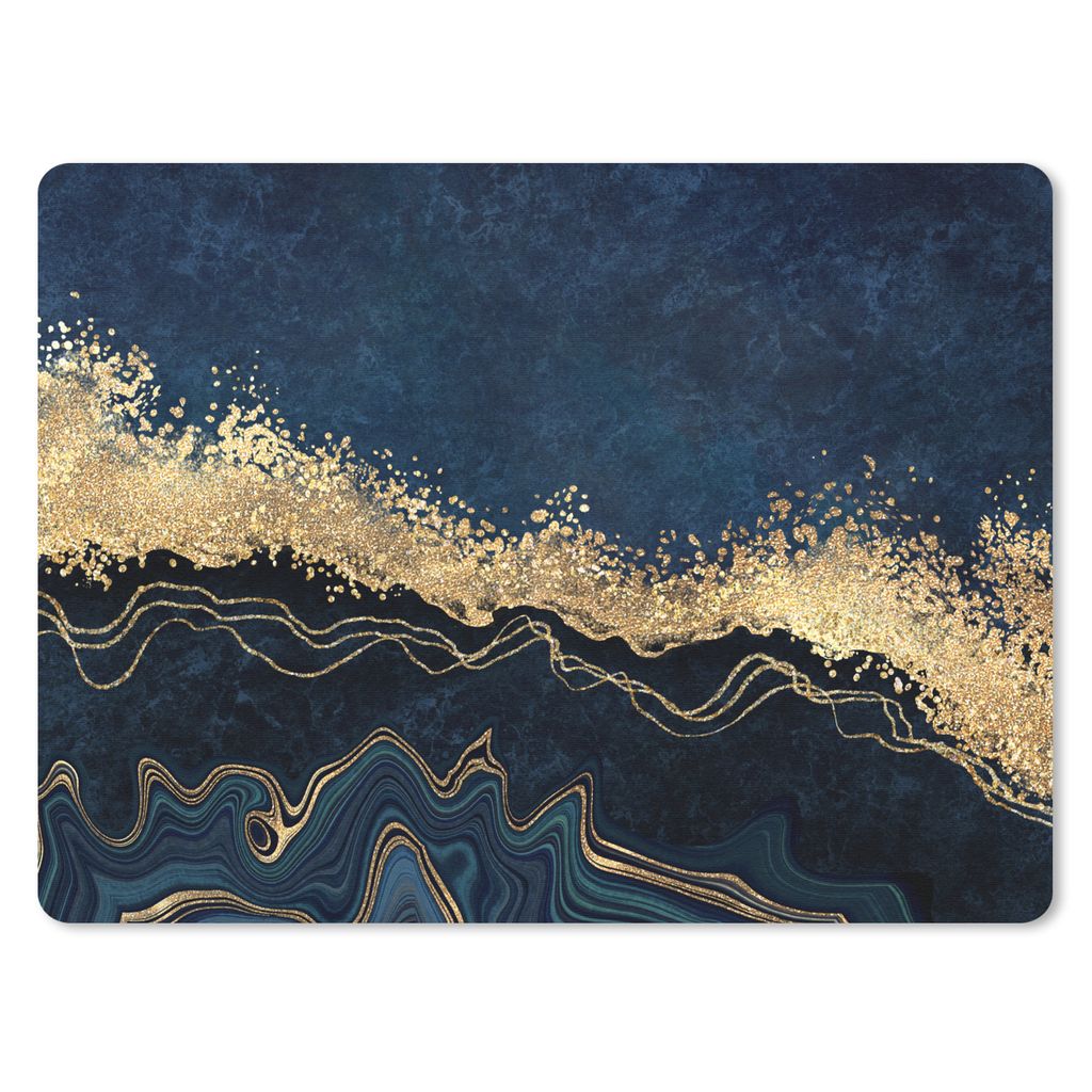 MuchoWow Mauspad Mousepad Marmor - Textur - Gold - Illustration 40x30 cm - Mousepads - Maus Mat - Pad - Mausunterlage - Anti Rutsch