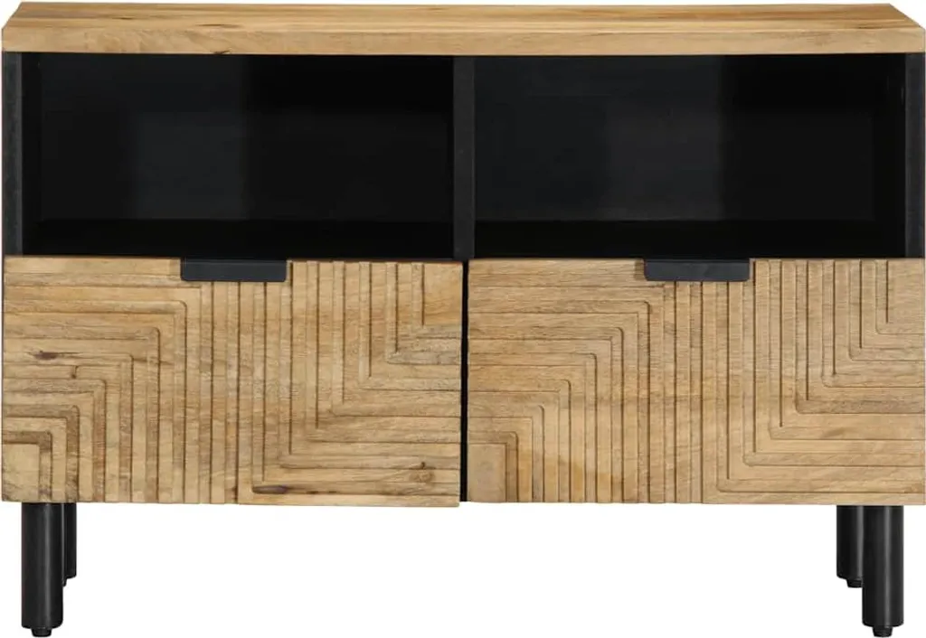 Meuble TV Durable en Bois Massif Brun : Dites Adieu au Mobilier Fragile