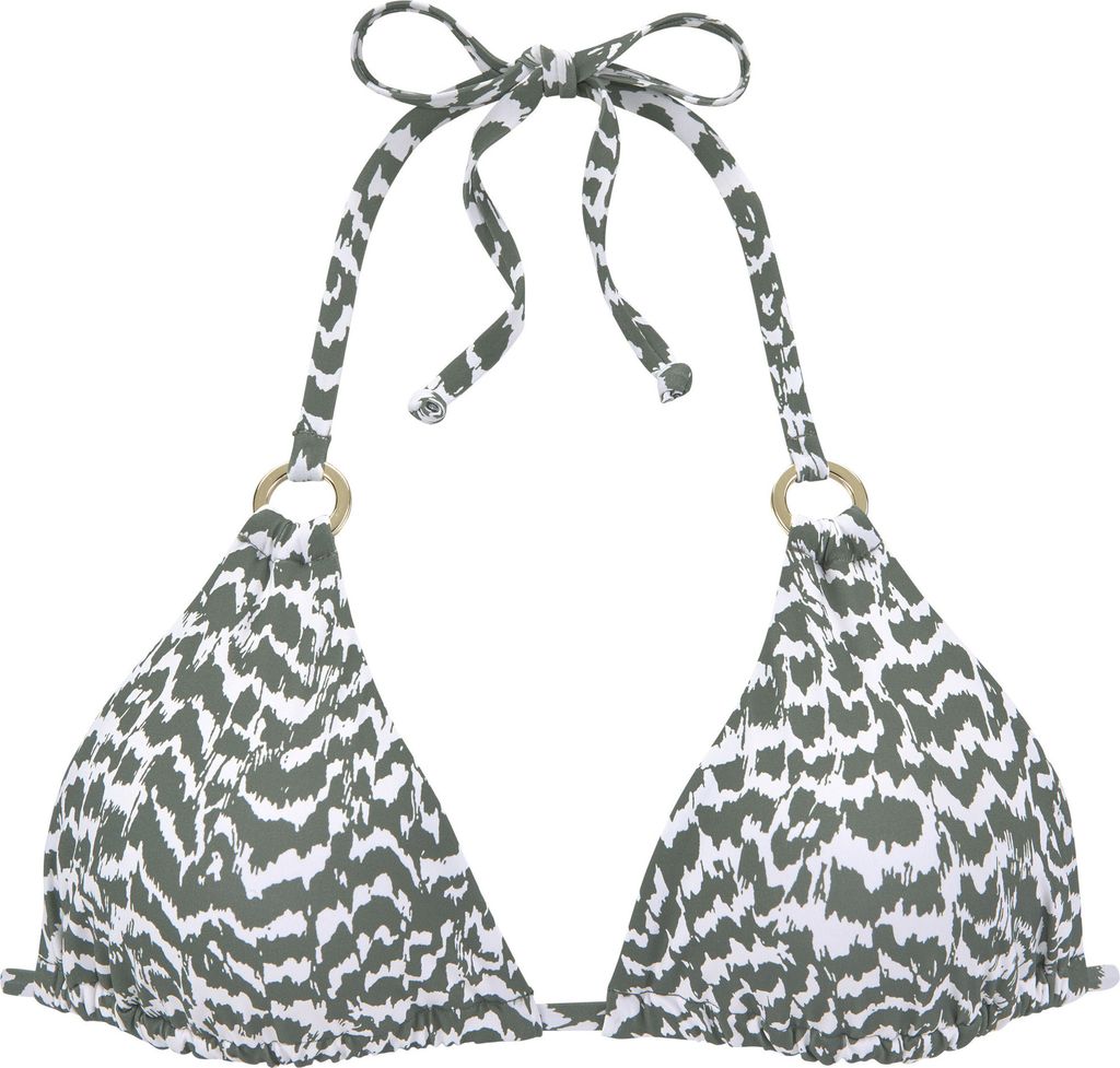 LASCANA Triangel-Bikini-Top oliv-bedruckt Größe 36 Cup C/D