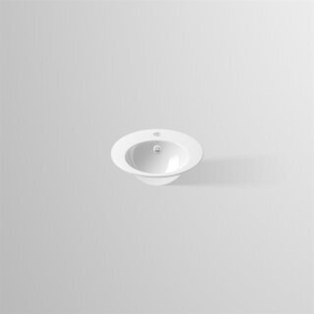 Alape EB.K400H Einbaubecken ohne Überlauf, kreisförmig, Ø 400 mm, innen und außen glasiert, Weiß, mit Hahnloch / Waschtisch / Waschbecken