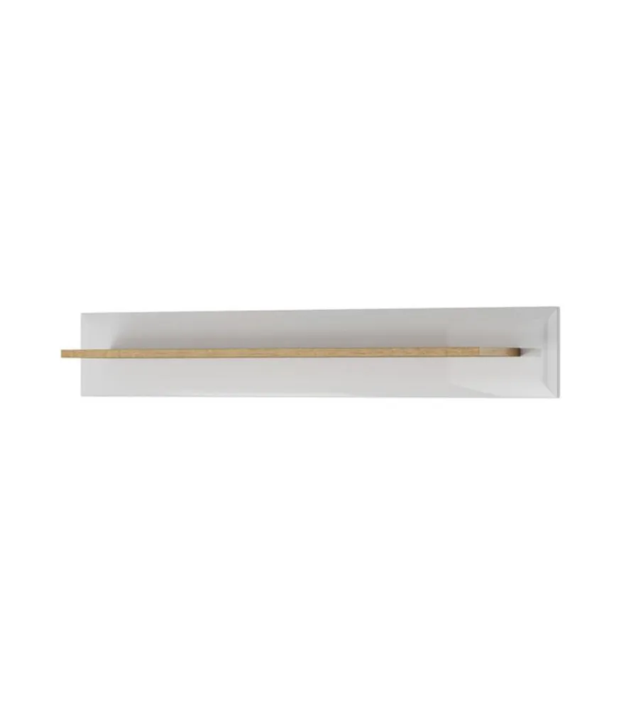 Étagère suspendue GEN Chêne Riviera et Blanc Brillant - Design Moderne