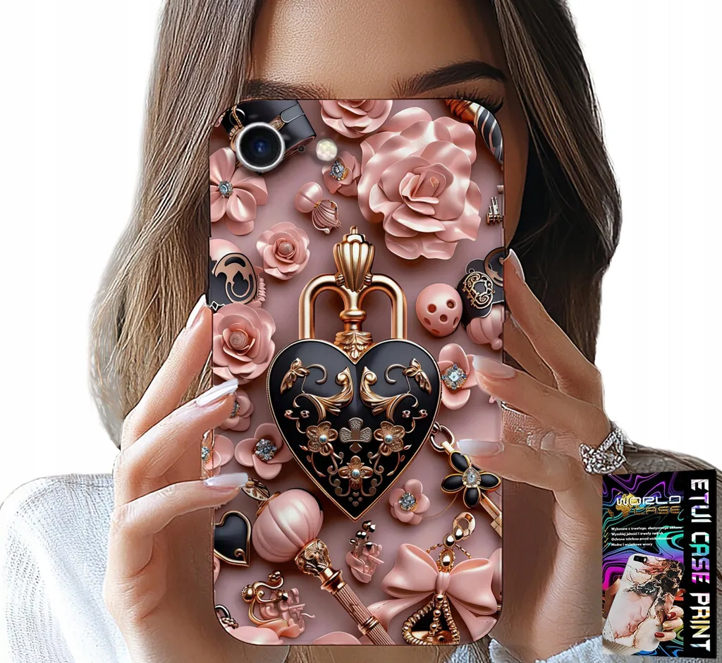 Regalo Donna iPhone 7/8/SE: Cover Cuore Lucchetto + Vetro Gratis