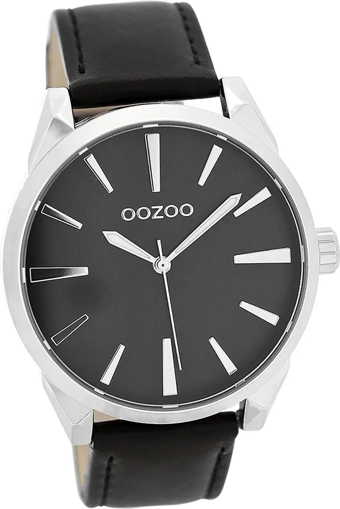 Montre Bracelet Femme Oozoo en Cuir Noir Mat Style Minimaliste Mode