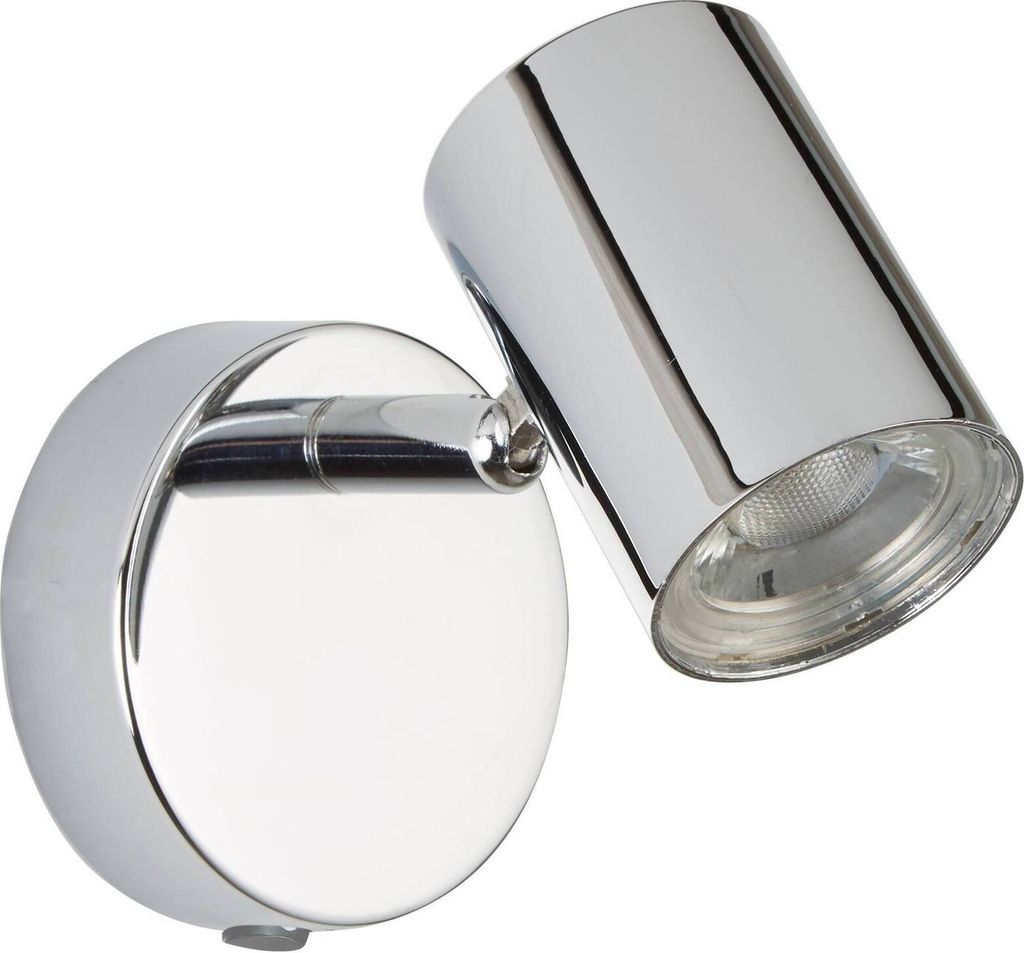 Zeitgenössische Deckenleuchte Rollo Stahl Chrom Transparentes Glas Led 4,3W 3000K