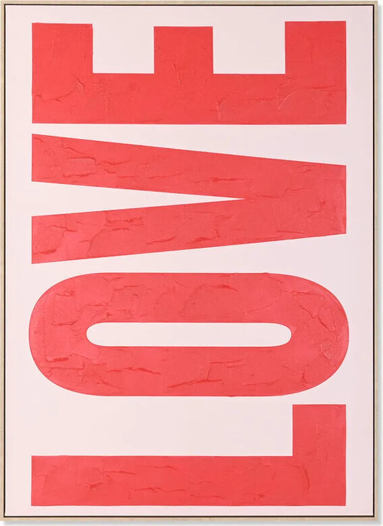 Tableau ESPRIT Love Design Moderne Rouge et Rose Format XXL 103x143cm