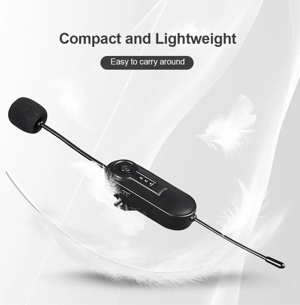 Microphone Cravate Sans Fil UHF 50m avec Adaptateur 6.35mm pour Vlog