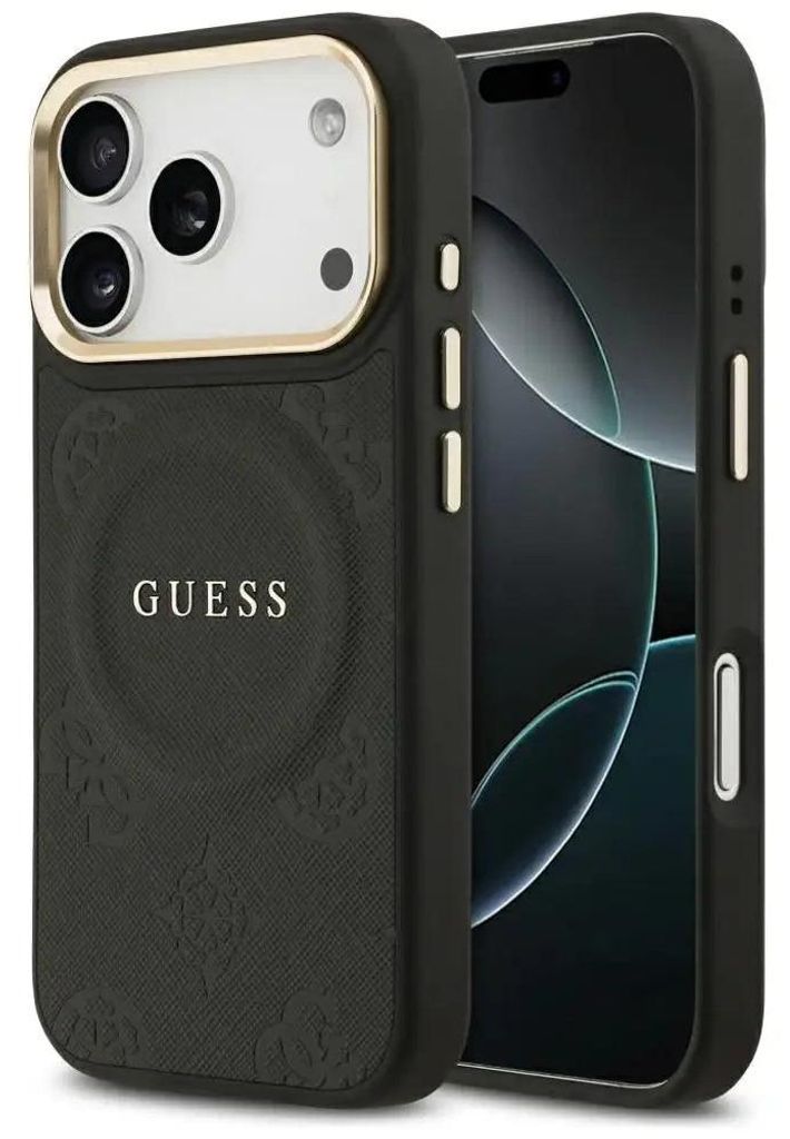 Guess Peony MagSafe Hülle iPhone 17 Pro Schwarz Produktbild 