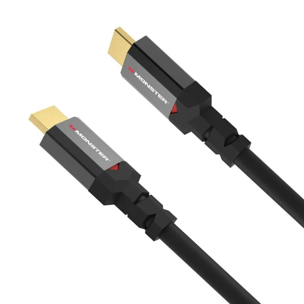 Câble HDMI 2.1 Monster Gaming 8K Ultra HD HDR 48 Gbps en noir de 1,8m