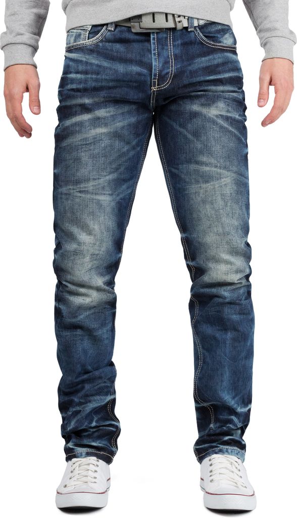 Cipo & Baxx Herren Regular Fit Jeans Stonewashed CD328 Blue Produktbild 