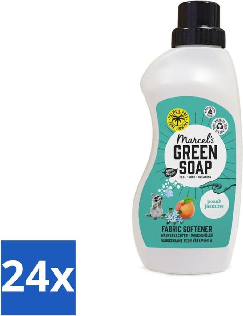 Marcel's Green Soap - Weichspüler - Pfirsich & Jasmin - Sanfte Frische - 30 Wäschen - 750 ml - Vorteilspack - 24 Stücke