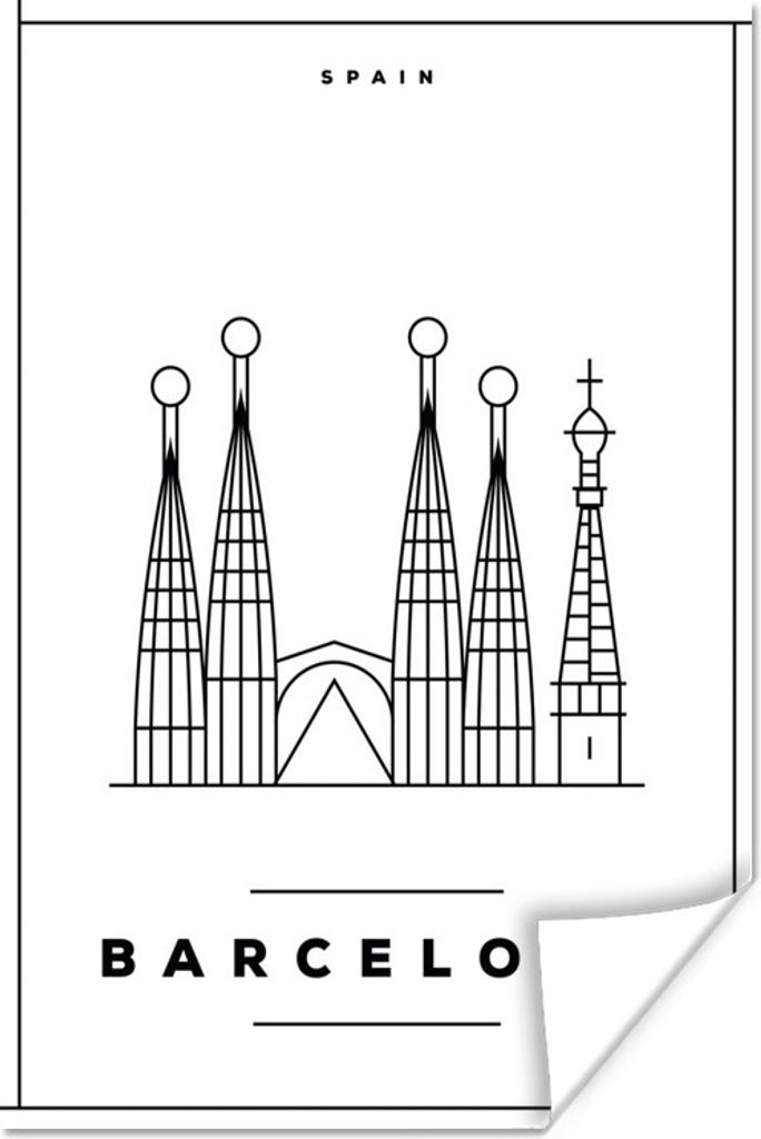 MuchoWow Poster Barcelona - Spanien - Sagrada 120x180 cm - Kunstposter