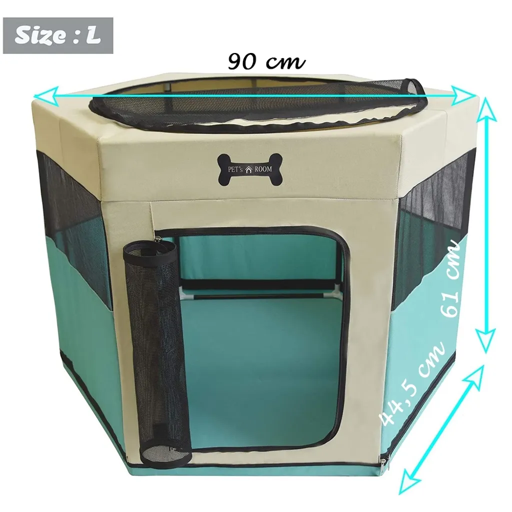 Parc pour chiots modulable 90x90x61cm - Solution d'éducation turquoise