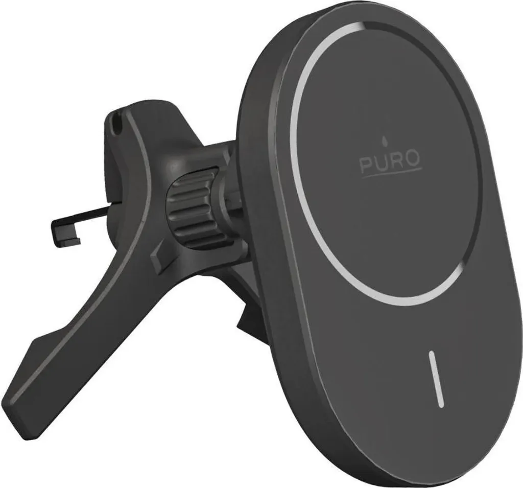 Chargeur voiture MagSafe Qi2 15W noir, support magnétique smartphone
