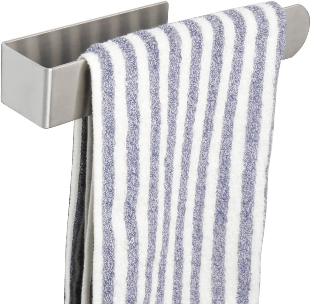 Porte-serviette sans perçage en inox SUS 304, fixation adhésive
