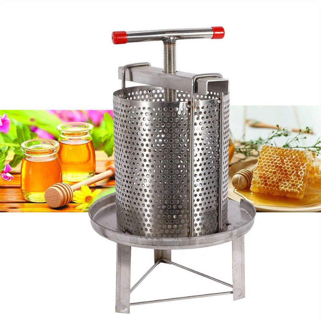 28CM Handbuch Netzloch Edelstahl Manuelle Honigpresse Wachsmaschine Wachspresse Bienenzucht Zubehör Haushaltshandbuch Imkerei Werkzeug