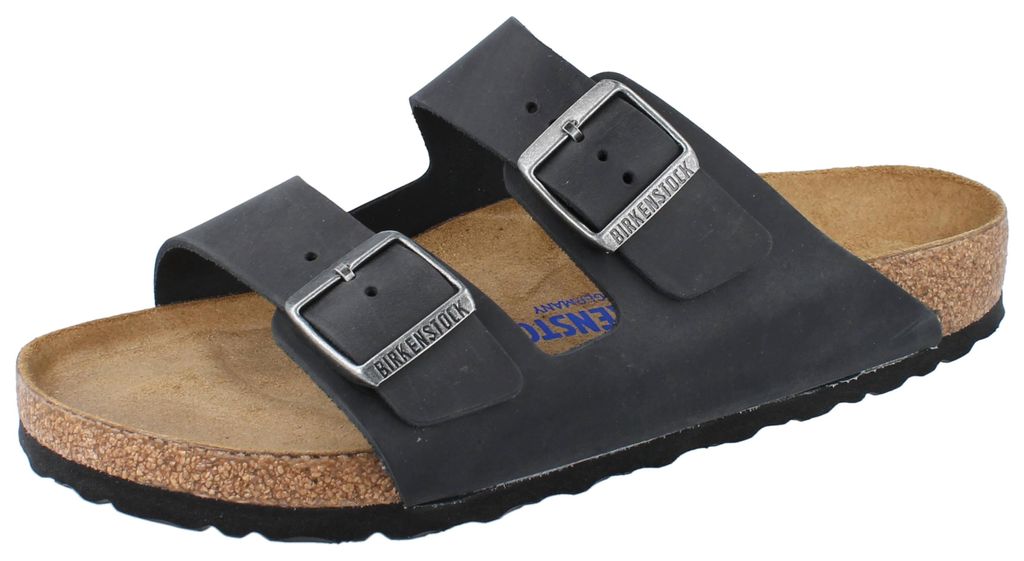 BIRKENSTOCK Arizona BS Herren Pantolette schwarz Fettleder Produktbild 